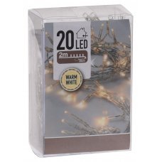 20 Λευκά Θερμά Λαμπάκια LED Μπαταρίας (2m)